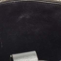 Miu Miu Black Madras Leather Pushlock Tote