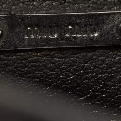 Miu Miu Black Madras Leather Pushlock Tote