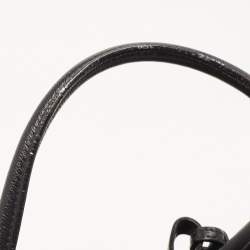 Miu Miu Black Madras Leather Pushlock Tote