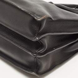Miu Miu Black Madras Leather Pushlock Tote