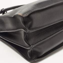 Miu Miu Black Madras Leather Pushlock Tote