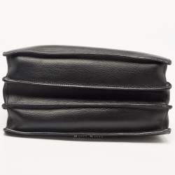 Miu Miu Black Madras Leather Pushlock Tote