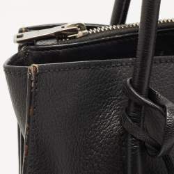 Miu Miu Black Madras Leather Pushlock Tote