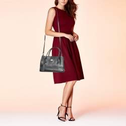 Miu Miu Black Madras Leather Pushlock Tote
