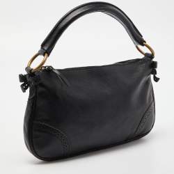 Miu Miu Black Leather Brogue Hobo