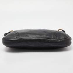 Miu Miu Black Leather Brogue Hobo