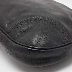 Miu Miu Black Leather Brogue Hobo