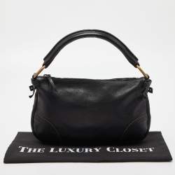 Miu Miu Black Leather Brogue Hobo