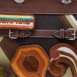 Miu Miu Multicolor Canvas and Leather Patchwork Tote