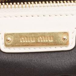 Miu Miu White Matelasse Leather Shoulder Bag