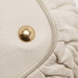 Miu Miu White Matelasse Leather Shoulder Bag