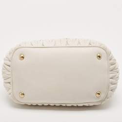 Miu Miu White Matelasse Leather Shoulder Bag