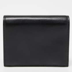 Miu Miu Black/Pink Leather Bow Flap Card Case