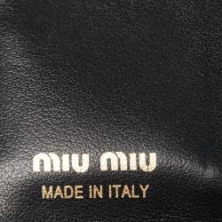 Miu Miu Black/Pink Leather Bow Flap Card Case