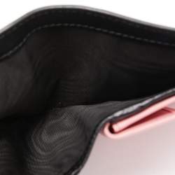 Miu Miu Black/Pink Leather Bow Flap Card Case