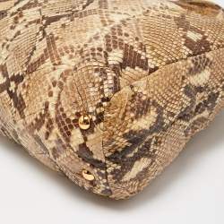 Miu Miu Beige/Brown Snakeskin Shopper Tote