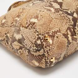 Miu Miu Beige/Brown Snakeskin Shopper Tote