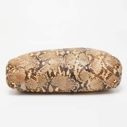 Miu Miu Beige/Brown Snakeskin Shopper Tote