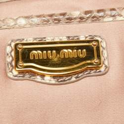 Miu Miu Beige/Brown Snakeskin Shopper Tote