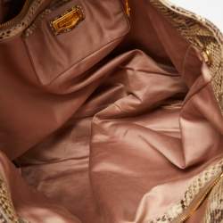 Miu Miu Beige/Brown Snakeskin Shopper Tote