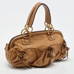 Miu Miu Beige Leather Satchel