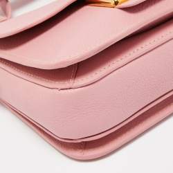 Miu Miu Pink Leather Pushlock Flap Top Handle Bag