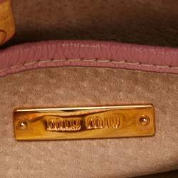 Miu Miu Pink Leather Pushlock Flap Top Handle Bag
