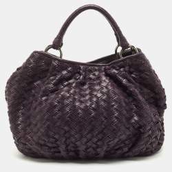 Pre Owned Miu Miu Purple Woven Leather Tote