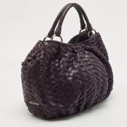 Pre Owned حقيبة يد ميو ميو جلد مغزوب متعدد الألوان