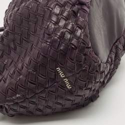 Pre Owned حقيبة يد ميو ميو جلد مغزوب متعدد الألوان