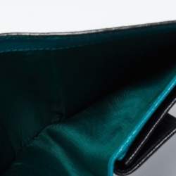Miu Miu Green Karung Leather Flap Card Case 