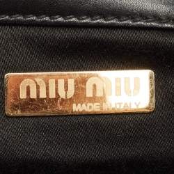 Pre Owned Miu Miu Black Leather Studded Pocket Satchel