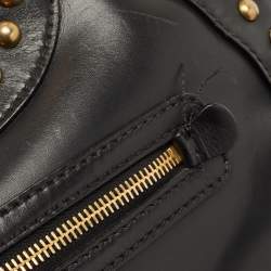 Pre Owned Miu Miu Black Leather Studded Pocket Satchel
