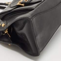Pre Owned Miu Miu Black Leather Studded Pocket Satchel