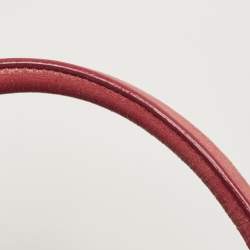 Pre Owned Miu Miu Light Red Matelassé Shine Leather Tote