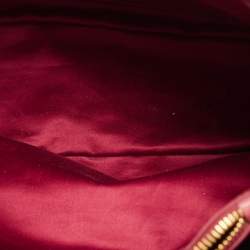 Pre Owned Miu Miu Light Red Matelassé Shine Leather Tote