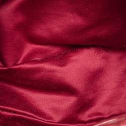 Pre Owned Miu Miu Light Red Matelassé Shine Leather Tote