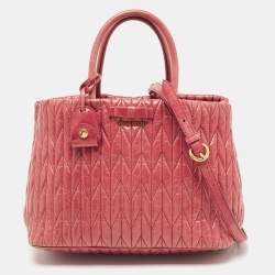 Miu Miu Red Matelasse Patent Vinyl North/South Tote at 1stDibs