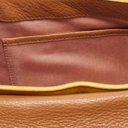 Miu Miu Tan/Yellow Madras Leather Shoulder Bag