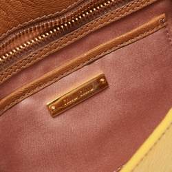 Miu Miu Tan/Yellow Madras Leather Shoulder Bag