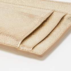 Miu Miu Metallic Gold Leather Madras Zip Card Case