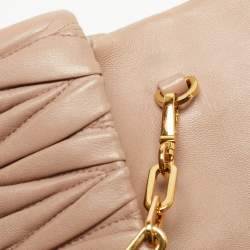 Miu Miu Beige Matelassé Leather Crossbody Bag