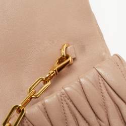 Miu Miu Beige Matelassé Leather Crossbody Bag