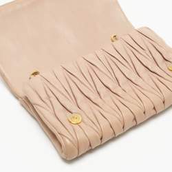Miu Miu Beige Matelassé Leather Crossbody Bag