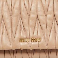 Miu Miu Beige Matelassé Leather Crossbody Bag