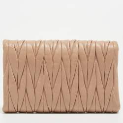 Miu Miu Beige Matelassé Leather Crossbody Bag