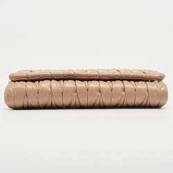 Miu Miu Beige Matelassé Leather Crossbody Bag