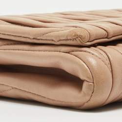 Miu Miu Beige Matelassé Leather Crossbody Bag