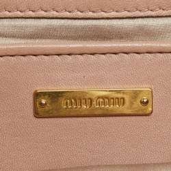 Miu Miu Beige Matelassé Leather Crossbody Bag