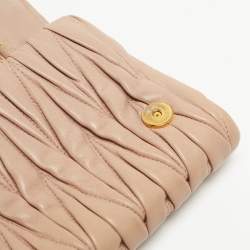 Miu Miu Beige Matelassé Leather Crossbody Bag